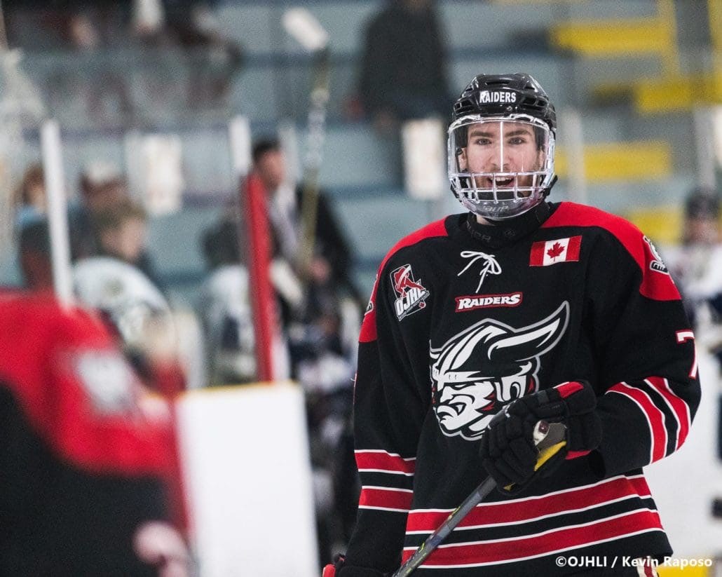Ontario Junior Hockey League, South West Conference Championship Series. Game three of the best of seven series between the Georgetown Raiders and the Toronto Patriots