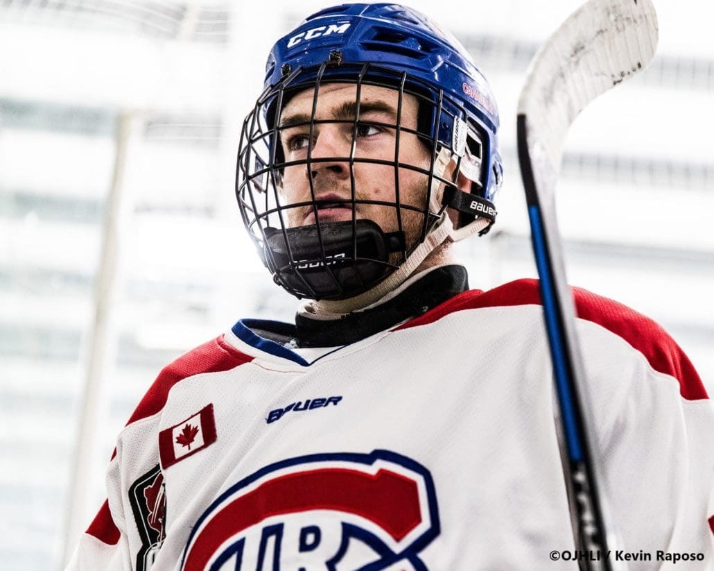 Ontario Junior Hockey League, post-season first round. Game six of the best of seven series between the Oakville Blades and Toronto Jr. Canadiens
