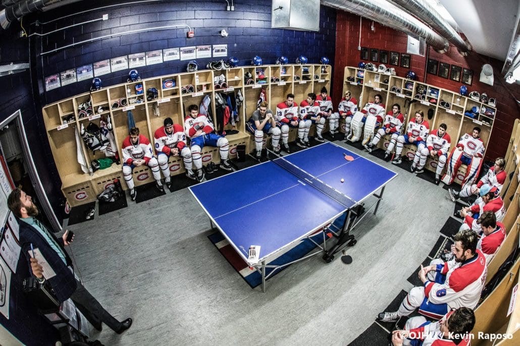 Ontario Junior Hockey League, post-season first round. Game six of the best of seven series between the Oakville Blades and Toronto Jr. Canadiens