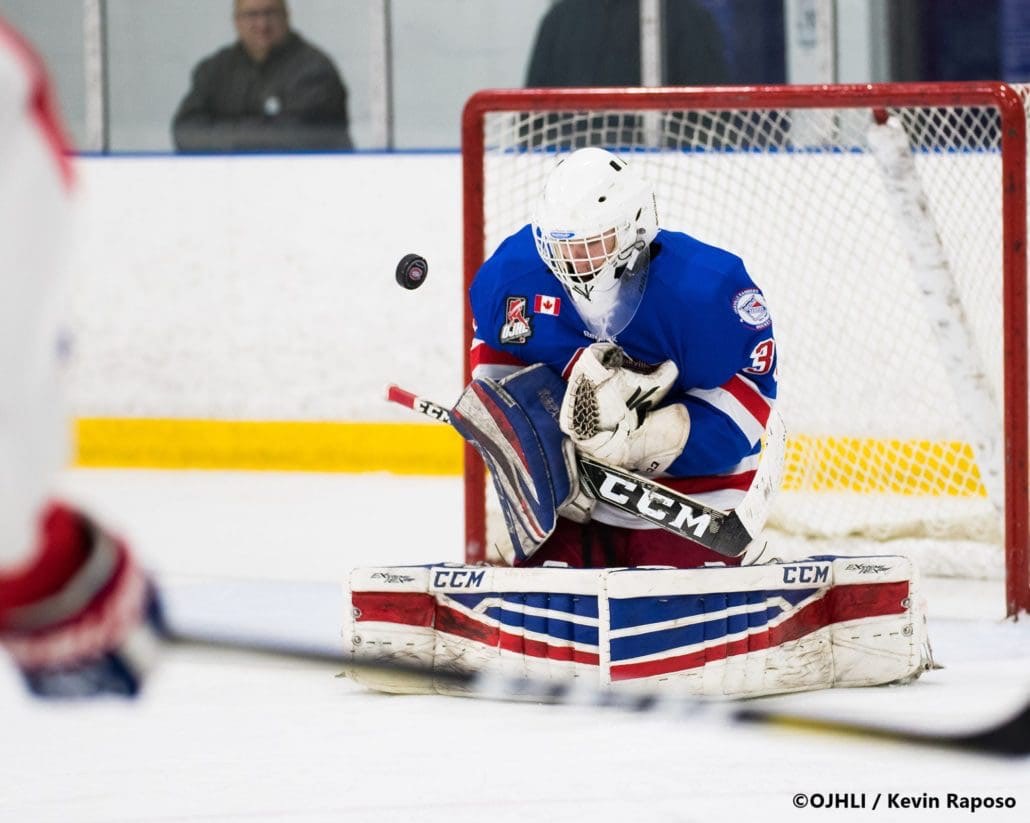 Ontario Junior Hockey League, post-season first round. Game six of the best of seven series between the Oakville Blades and Toronto Jr. Canadiens