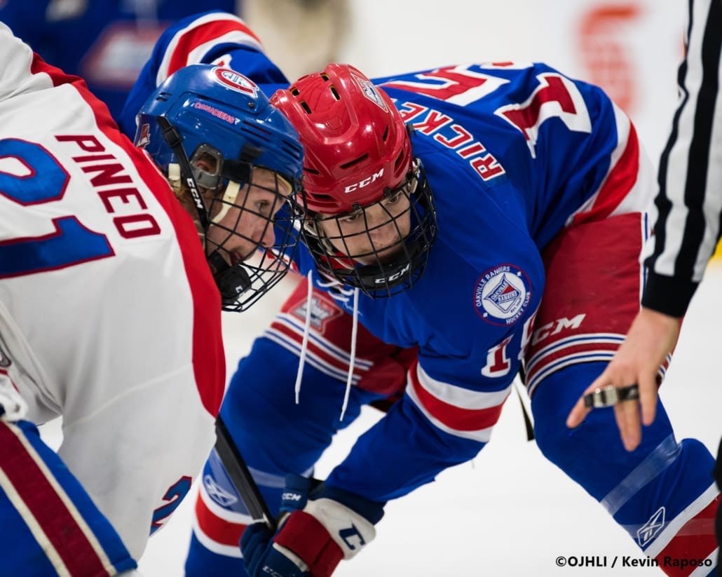 Ontario Junior Hockey League, post-season first round. Game six of the best of seven series between the Oakville Blades and Toronto Jr. Canadiens