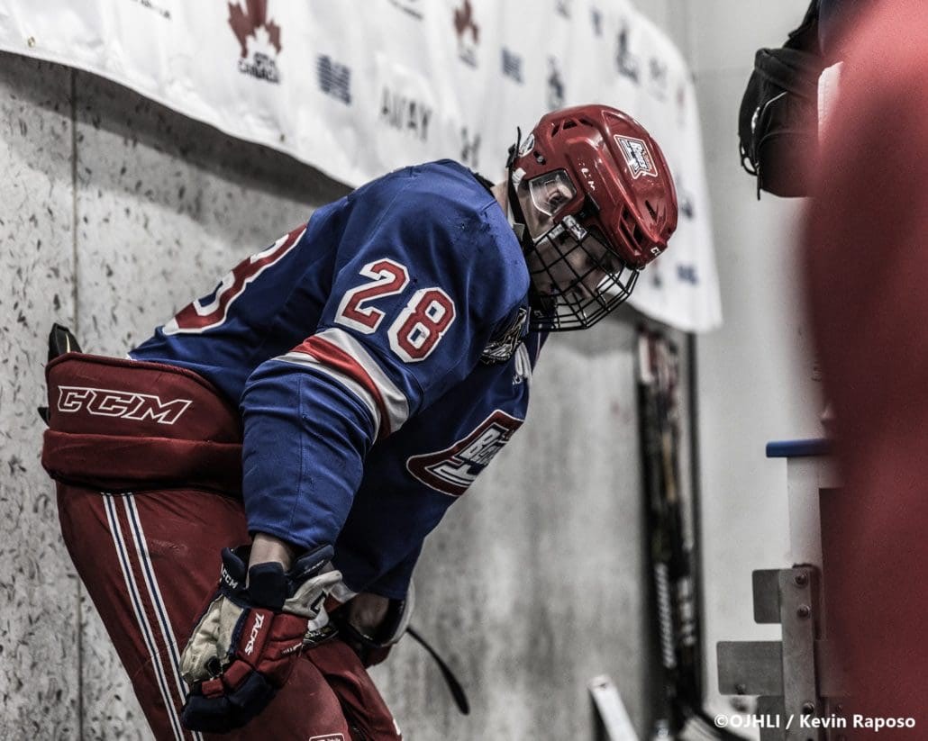 Ontario Junior Hockey League, post-season first round. Game six of the best of seven series between the Oakville Blades and Toronto Jr. Canadiens