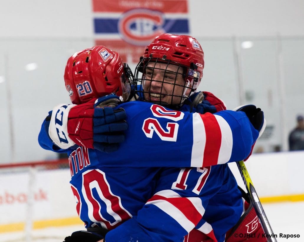 Ontario Junior Hockey League, post-season first round. Game six of the best of seven series between the Oakville Blades and Toronto Jr. Canadiens