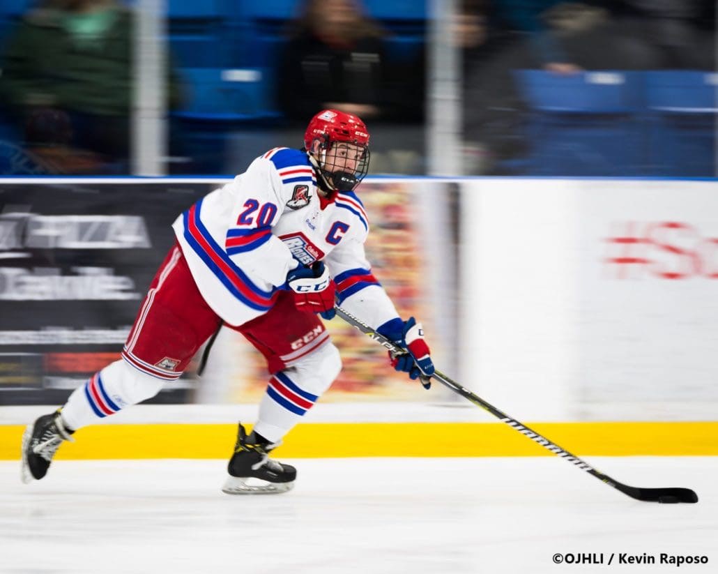Ontario Junior Hockey League, post-season first round. Game five of the best of seven series between the Toronto Jr. Canadiens and Oakville Blades