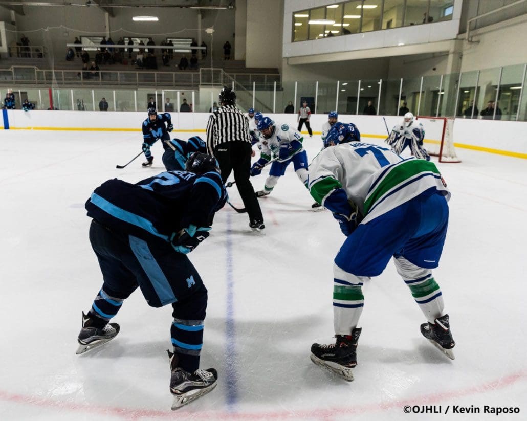 Sports Photography – OJHL (Ontario Junior Hockey League) Men’s Hockey, St. Michael’s Buzzers vs. Burlington Cougars in Burlington, Ontario, Canada at Appleby Ice Centre