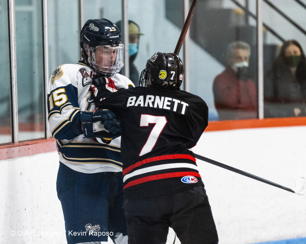 OJHL Hockey - Toronto Patriots vs. Mississauga Chargers, photographed by Kevin Raposo