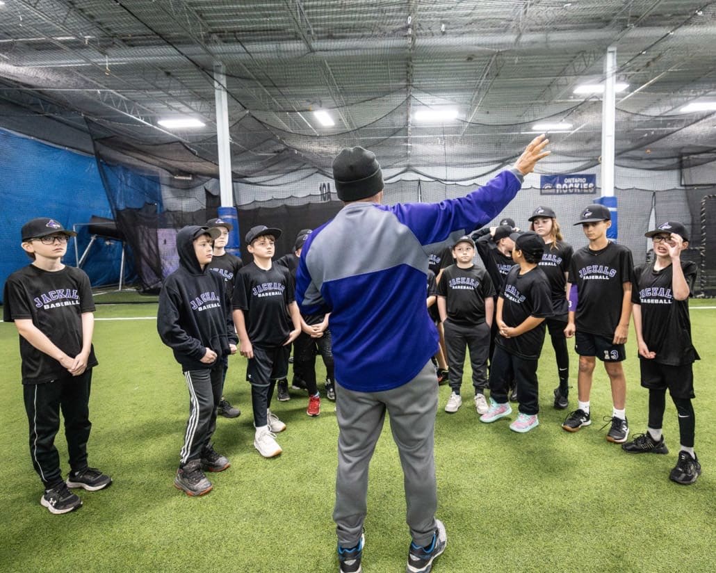 Ontario Baseball Academy baseball action in Hamilton