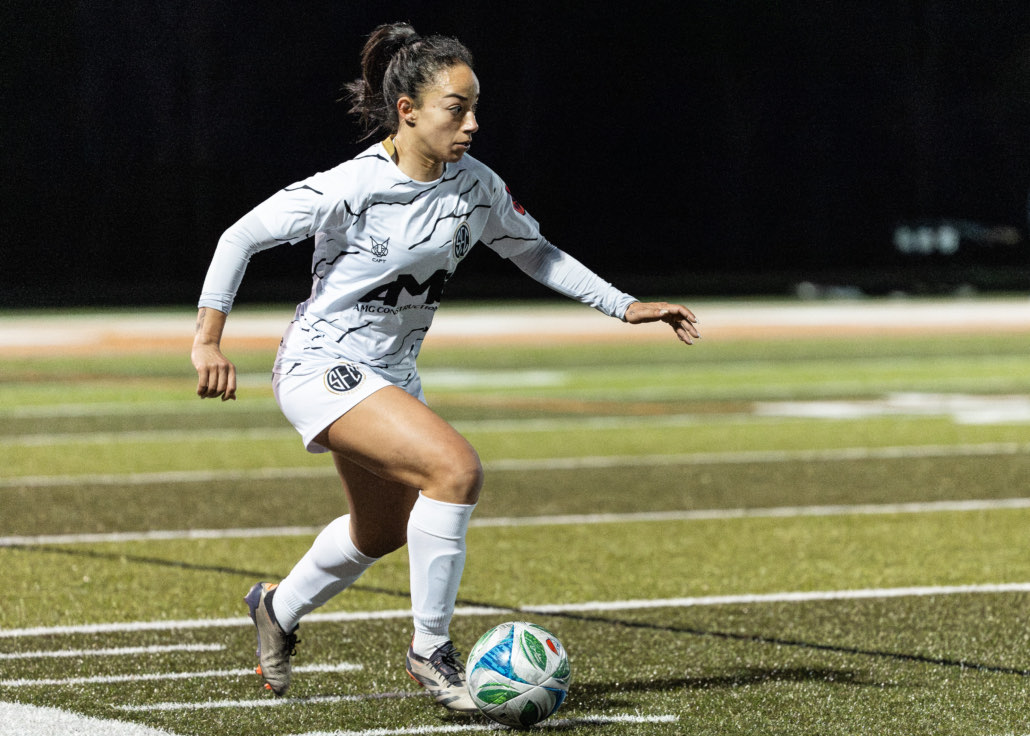 Ontario Premier League soccer game between Scrosoppi SC and Burlington SC on April 11, 2026 at Corpus Christi in Burlington