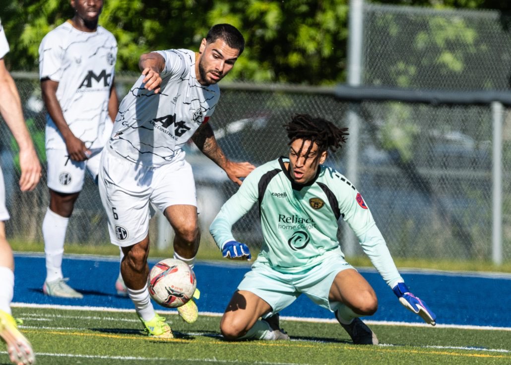 Ontario Premier League soccer game between Scrosoppi SC at Oakville SC in Oakville on June 7, 2026 at Bronte Athletic Park
