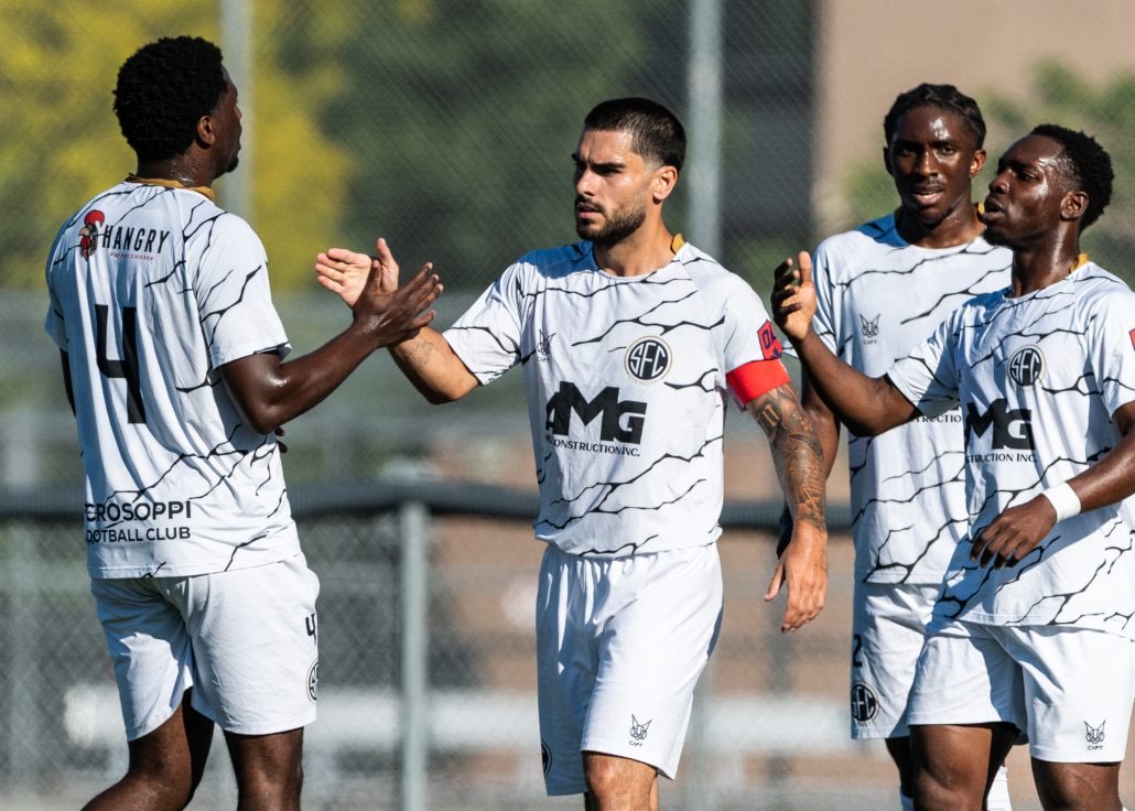 Ontario Premier League soccer game between Scrosoppi SC at Oakville SC in Oakville on June 7, 2026 at Bronte Athletic Park