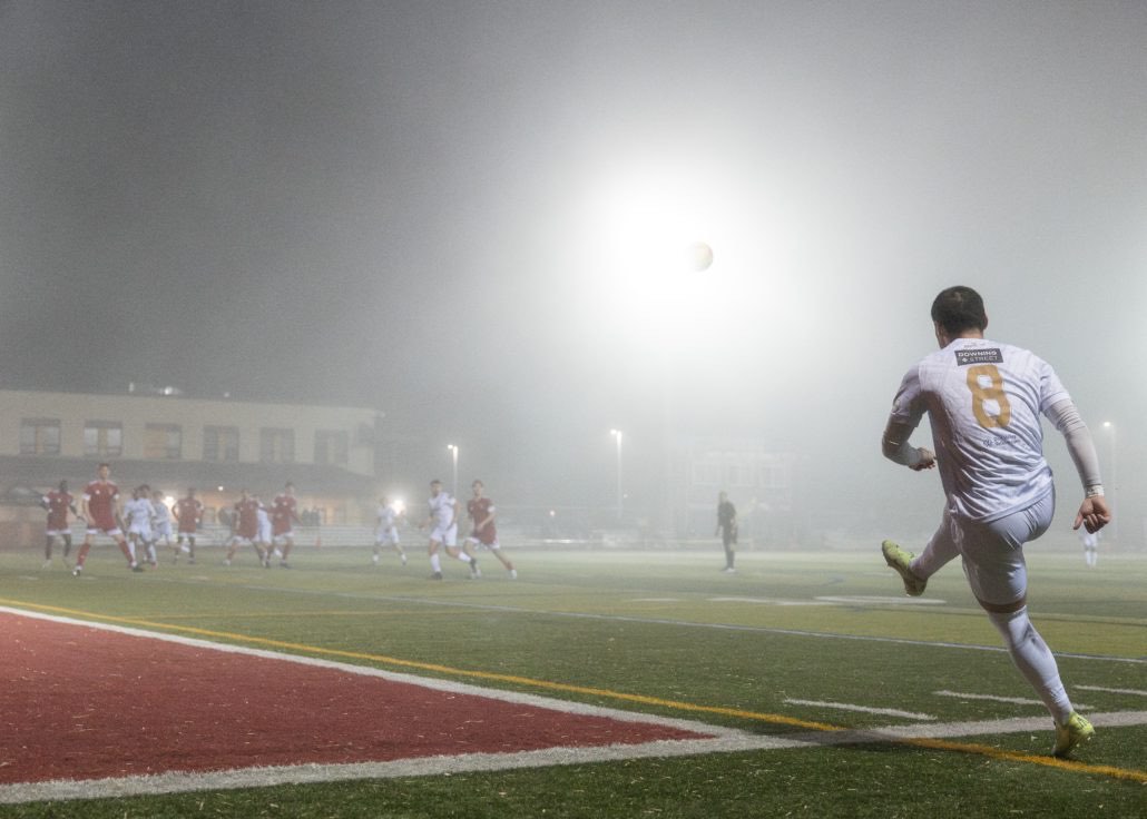 Ontario Premier League soccer action between The Borough FC and Hamilton United on April 17, 2026 at St. John Henry Newman