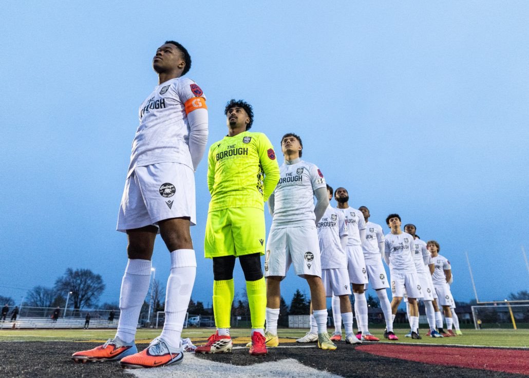Ontario Premier League soccer action between The Borough FC and Hamilton United on April 17, 2026 at St. John Henry Newman