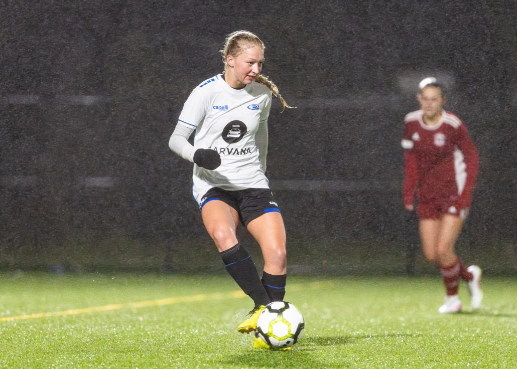 Ontario Premier League soccer action between Unionville Milliken and Rush Canada Academy on May 23, 2026 at Sixteen Mile Sports Complex in Oakville