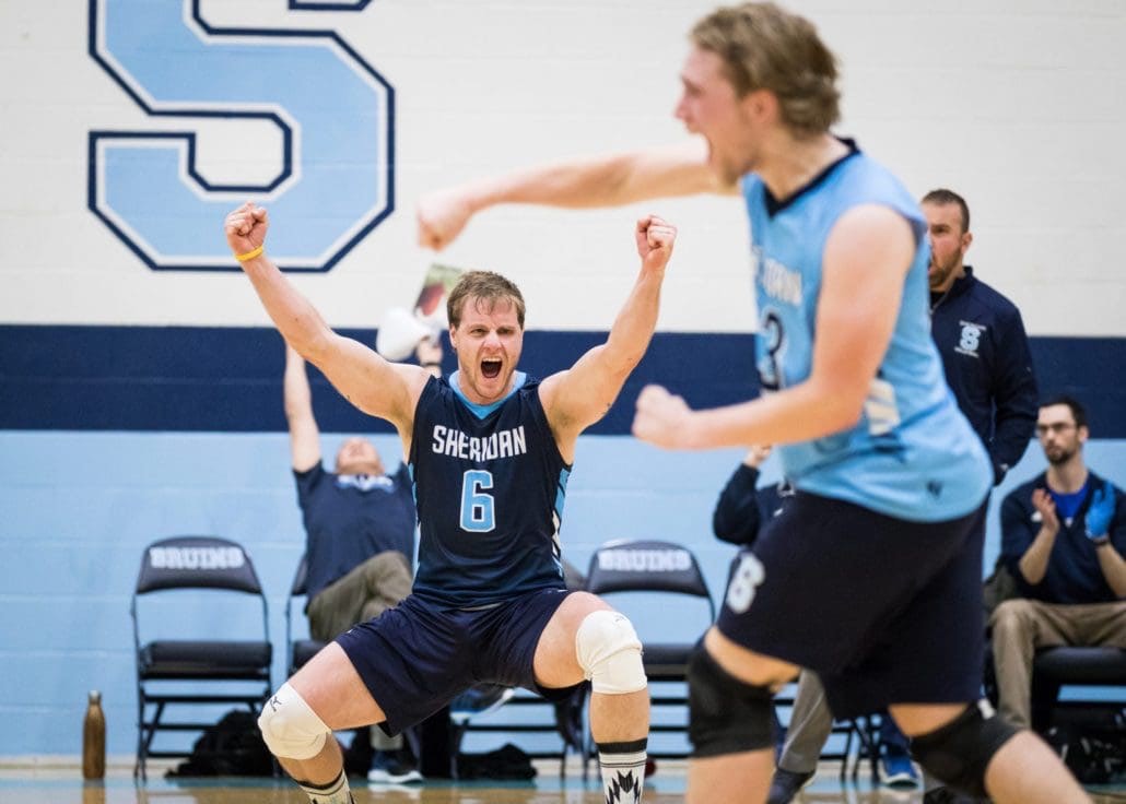 Ontario Colleges Athletic Association volleyball game between the Sheridan Bruins and the Redeemer Royals