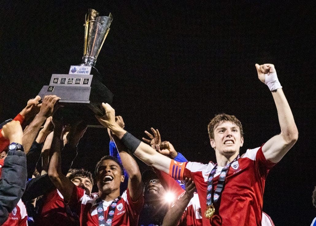 Sports Photography – League1 Ontario Championship Final, Men's Soccer, London FC and Masters FA in Vaughan, Ontario, Canada at Ontario Soccer Centre