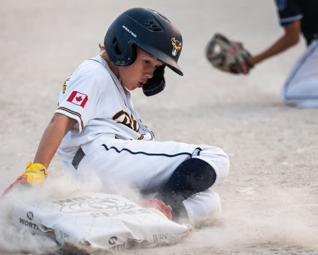 U10 Burlington Bulls in BOMBA Baseball action on August 6, 2025 at Nelson Park in Burlington