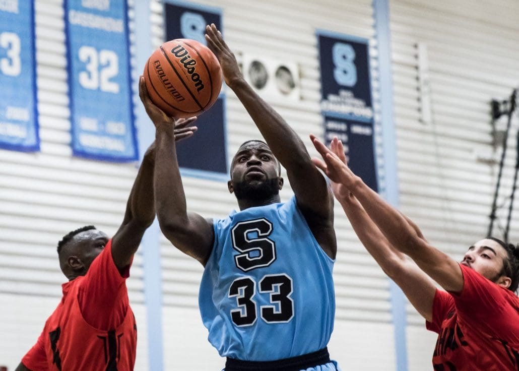 BRAMPTON, ON – Jan. 11, 2017: Sheridan vs. Fanshawe in OCAA basketball action.